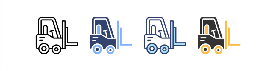 Forklift Icon Set Multiple Style Collection