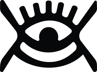 Adinkra abode santann african eye symbol for creation, god and totality vector illustration