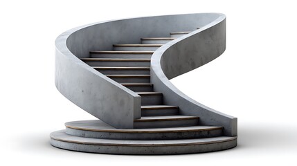 Modern concrete spiral staircase with smooth curves
