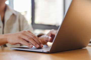 businessman working in office using laptop. professional business executive manager looking at computer thinking on digital strategy, sitting at desk.