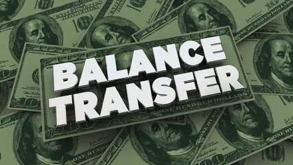 Balance Transfer Save Money Pile Consolidate Reduce Debt Lower Interest Rate 3d Animation