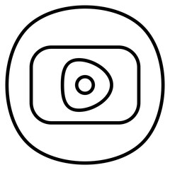 YouTube icon with outline style and pixel perfect base. Suitable for website design, logo, app and UI. Based on the size of the icon in general, so it can be reduced.
