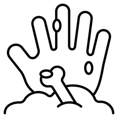 Zombie Hand icon with outline style and pixel perfect base. Suitable for website design, logo, app and UI. Based on the size of the icon in general, so it can be reduced.