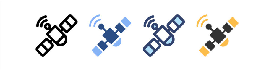 Satellite Icon Set Multiple Style Collection