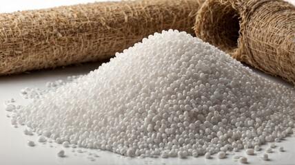 ,pile of urea fertilizer isolated on white