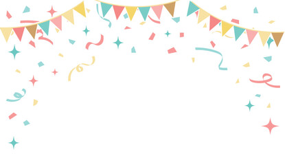 かわいい温かみのあるカラーの紙吹雪背景装飾素材