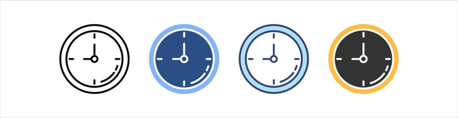 Clock Icon Set Multiple Style Collection