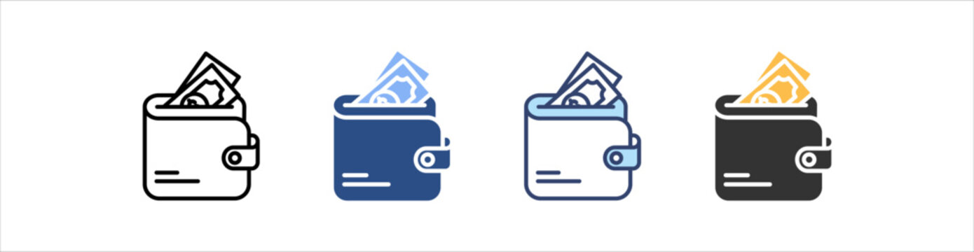Wallet Icon Set Multiple Style Collection