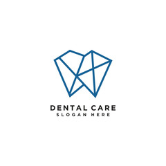 Fototapeta premium dental care logo vector line style