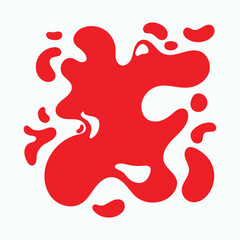 Organic red abstract fluid shape with smooth curves and splash effect. Great for design backgrounds, branding, visual identity, presentations, or modern minimal compositions.