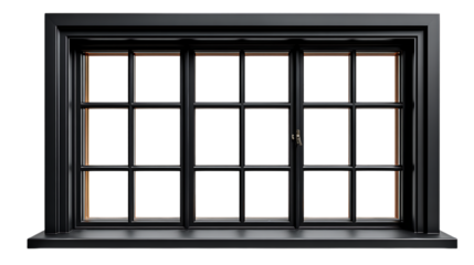Dark prison window bars isolated on transparent background
