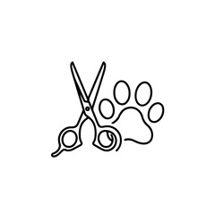 Pet grooming icon. Animal salon care symbol.
