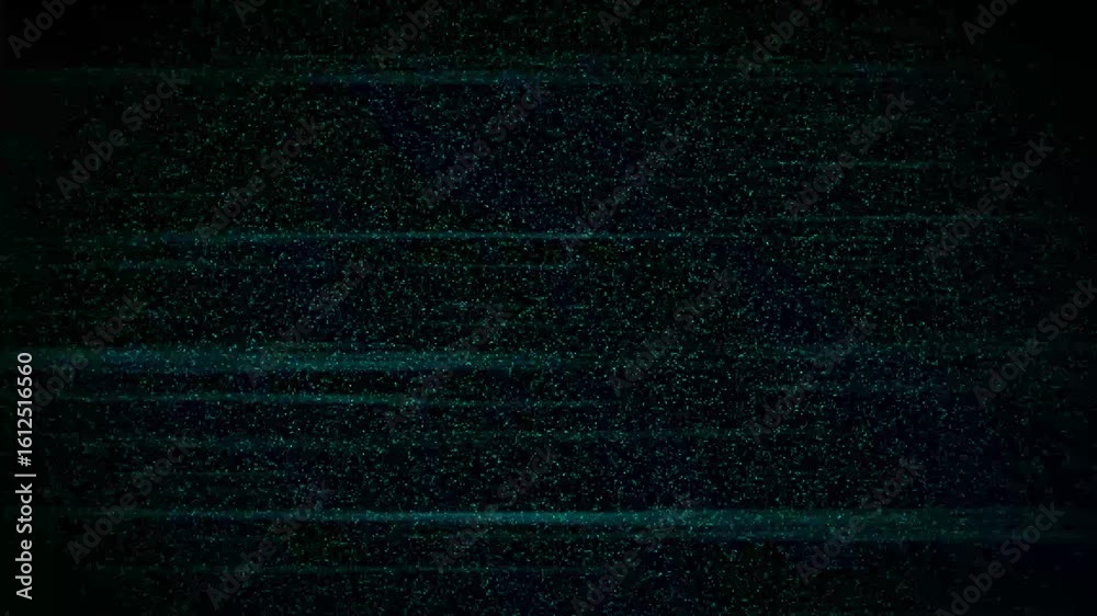 Poster static color background flickers with noise. glitch effects disrupt the animation. error signals and