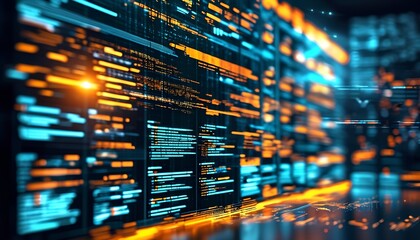 Dynamic data visualization digital realm graphic art futuristic environment close-up view technology concept