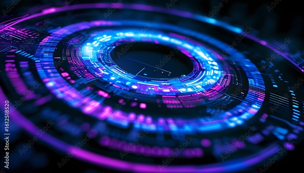 Poster digital technology action futuristic setting abstract graphics cyber environment close-up view data 