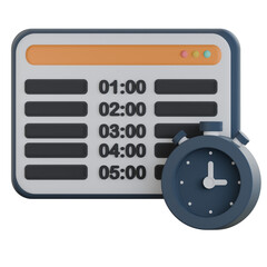 Clock in out terminal 3d icon colorful style