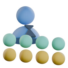 Corporate trainer 3d icon colorful style