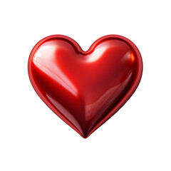 A shiny red heart isolated against a black background space