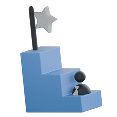 Career path flow 3d icon colorful style