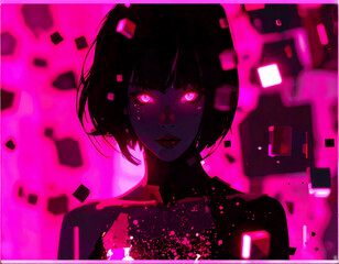 Girl dancing at nightclub party with music lights and fun atmosphere