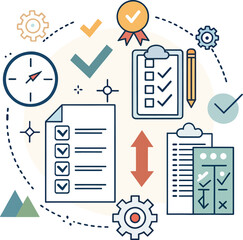 Linear Style Task Management Items Vector