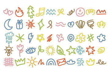Doodle element collection cartoon illustration