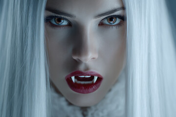 Vampire Portrait With White Hair