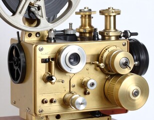 Antique movie projector close-up