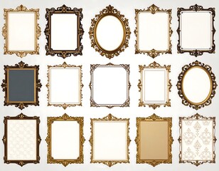 Antique picture frames in various styles