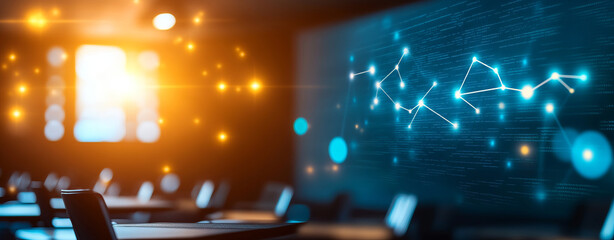 Digital learning environment with trend measurement integration, showcasing data visualization