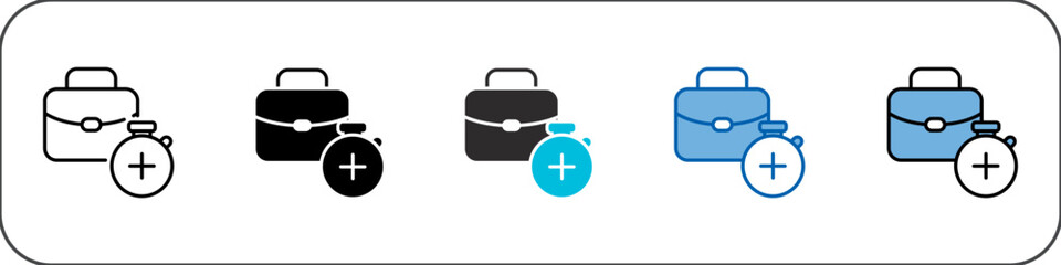 Overtime Icon Pack Multistyle Illustration