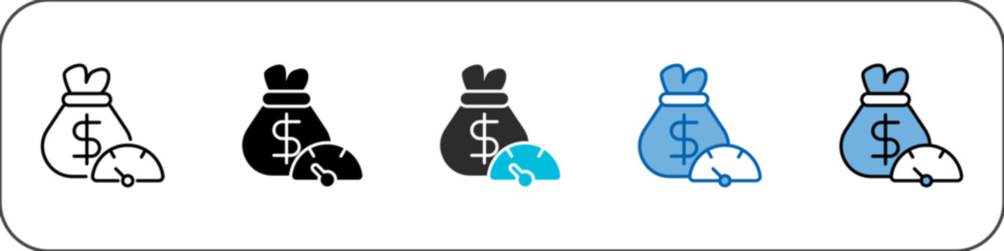 Minimum Wage Icon Pack Multistyle Illustration