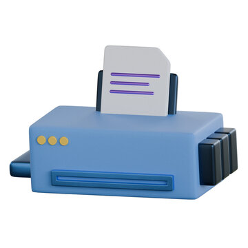 Office printer 3d icon colorful design