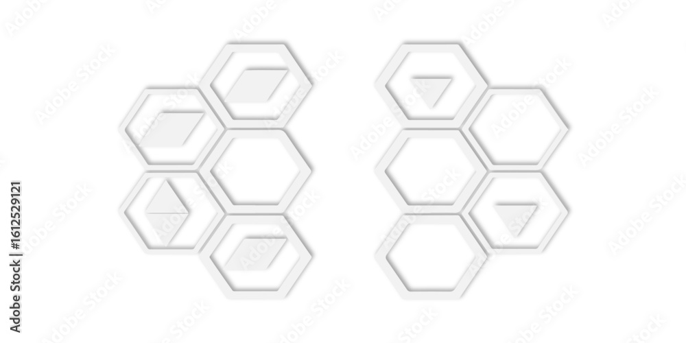 Poster white honeycomb pattern with repeating hexagonal shapes and a clean and modern design aesthetic.