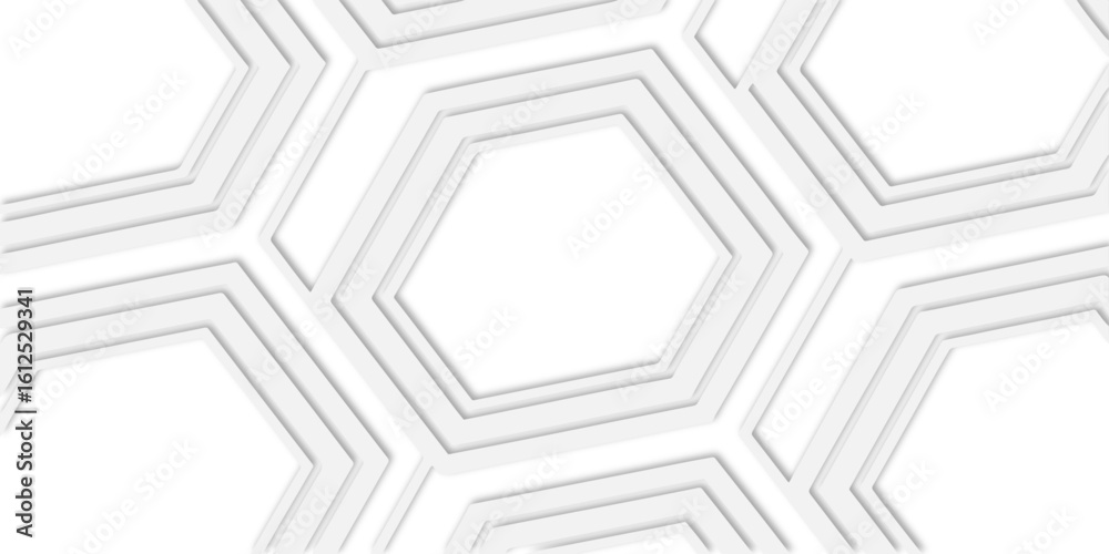 Poster white honeycomb pattern with repeating hexagonal shapes and a clean and modern design aesthetic.