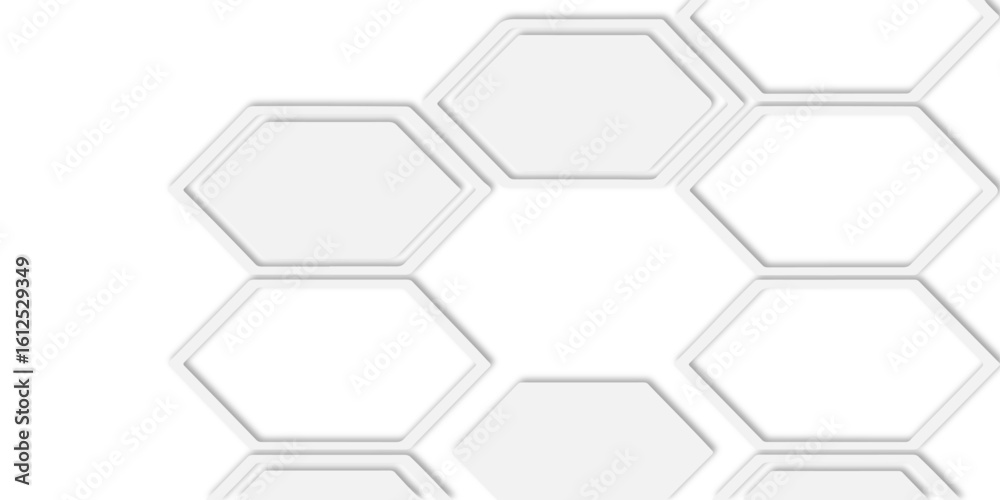 Poster white honeycomb pattern with repeating hexagonal shapes and a clean and modern design aesthetic.