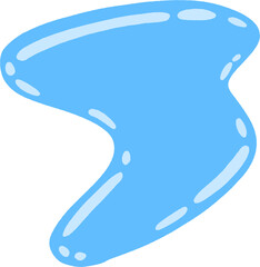 Abstract Rounded Water Blob Illustration – Cute Blue Fluid Shape with Highlights