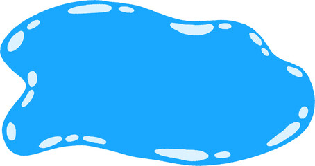Liquid Pool Water Blob – Blue Hand-Drawn Fluid Patch Clipart