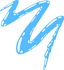 Glossy Blue Zigzag Water Splash Clipart &ndash; Dynamic Liquid Wave Element PNG