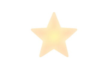Obraz premium Glowing five-pointed star radiating warm light, isolated on a transparent background, perfect for festive designs