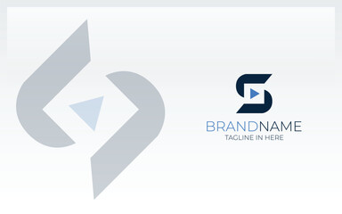 Letter S logo form with play symbol