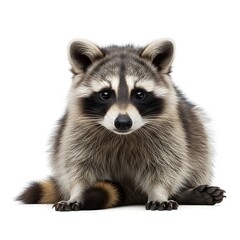 Obraz premium Fluffy Raccoon Lying Comfortably