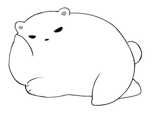 肘をついて寝転がる しろくま