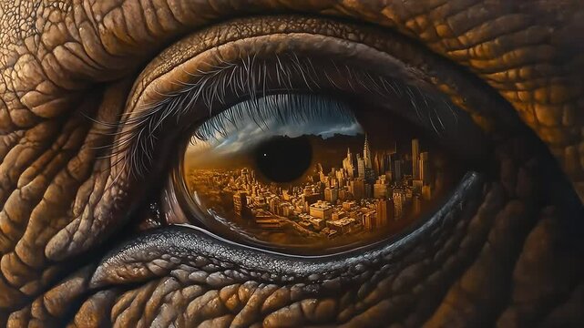 Cityscape Reflections in an Ancient Eye: Visual Metaphor of Urban Life