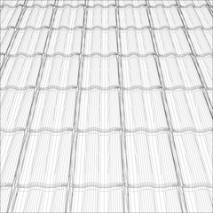 Tile Roof Vector. Illustration Isolated On White Background. A Vector Illustration Of Roof Tile Background.