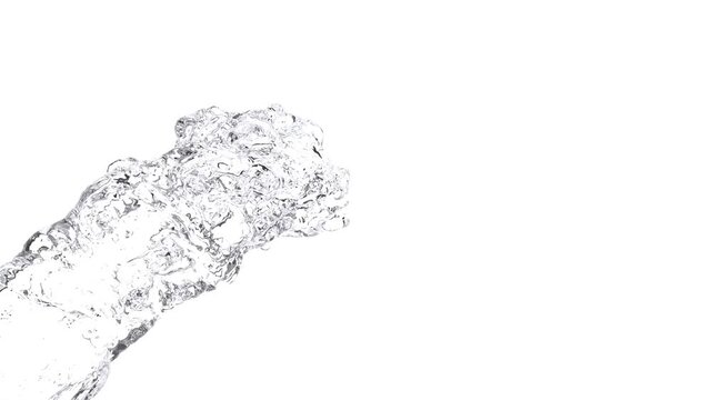 clear water splash on white bg super slow motion