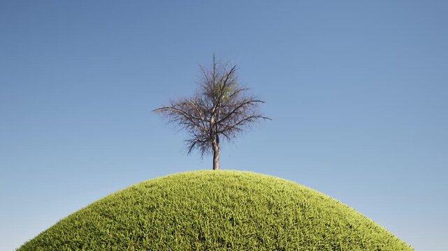 tree grow green grass landscape nature
