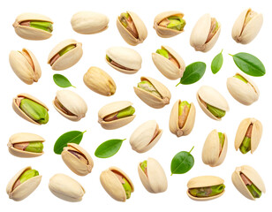 Raw Pistachio Nuts with Opened Shells PNG Cutout