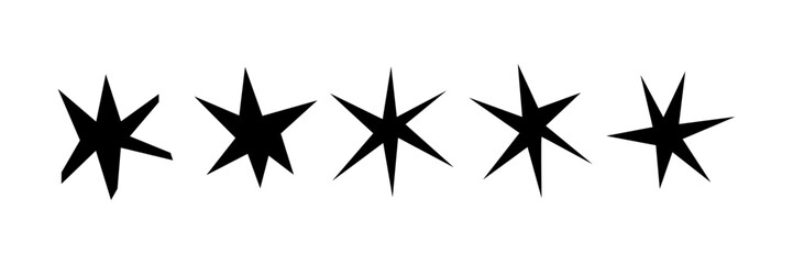 Five Sharp Starburst Shapes  Vector Graphics for Branding