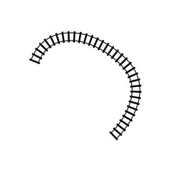 Fototapeta premium curved railway track to destination